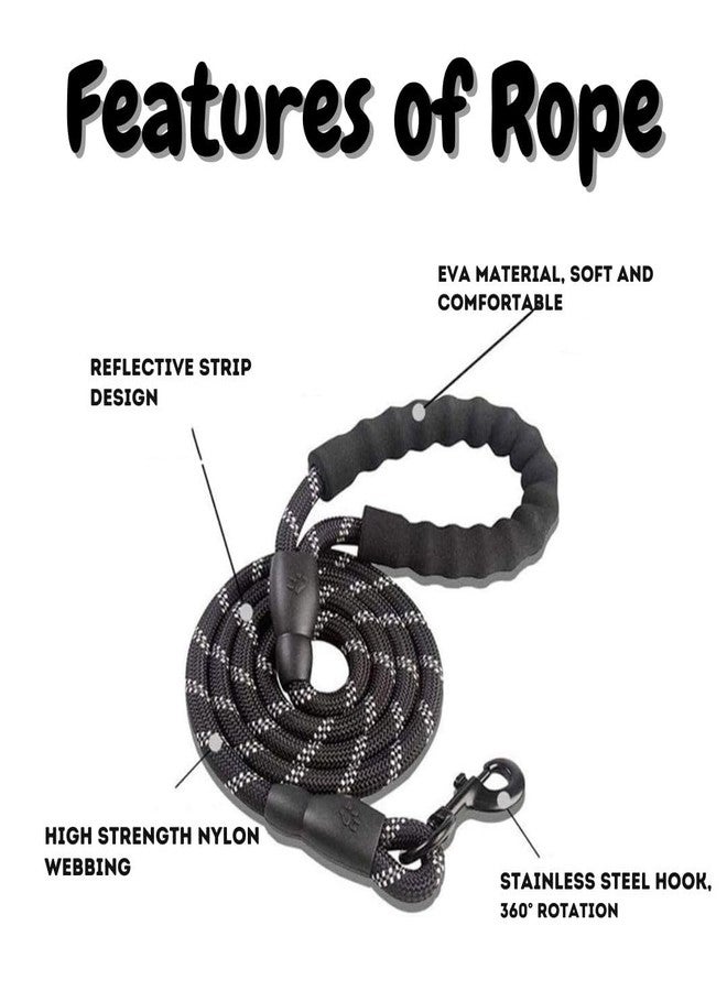 PET FUN طوق كلاب من النايلون المتين من بيت فن | عاكس للضوء لضمان السلامة الليلية | مقبض مبطن مانع للانزلاق | طوق قوي للكلاب الصغيرة والمتوسطة والكبيرة | حبل مانع للشد للمشي والتدريب (متعدد الألوان، 15 مم) - Image 5